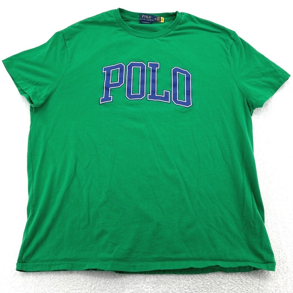 Polo Ralph Lauren Mens T-Shirt XL Green Classic Fit Applique Logo Short Sleeve